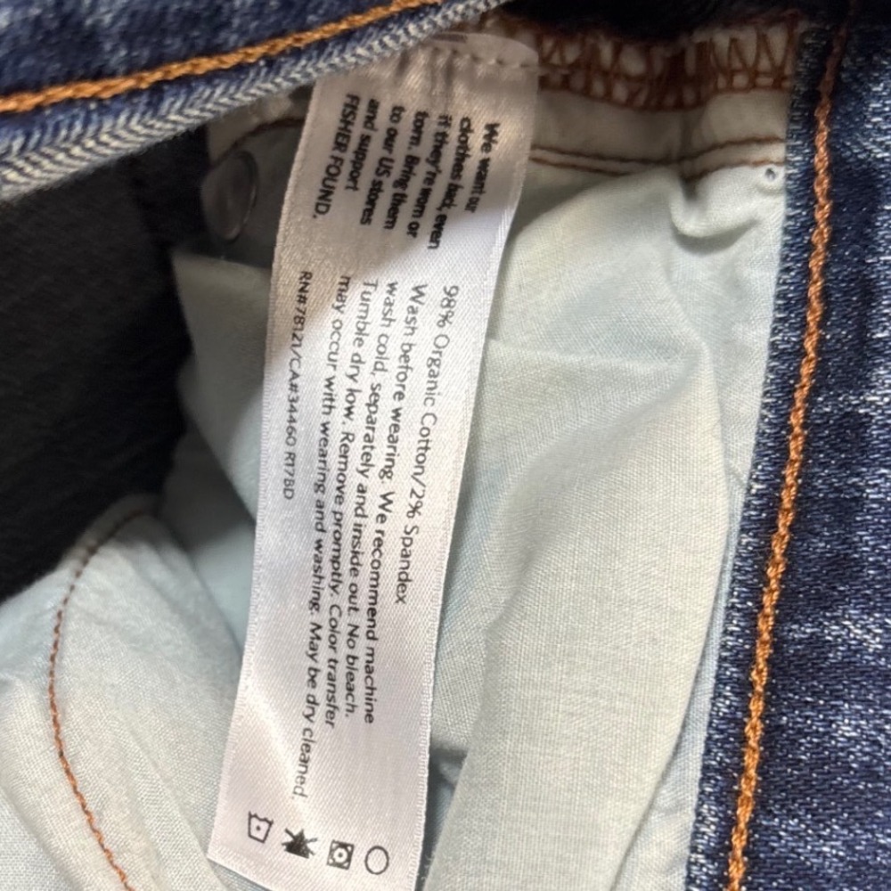 Eileen Fisher Women Size 4 Blue Wash Straight Leg Jeans Organic Cotton Blend - Picture 7 of 10